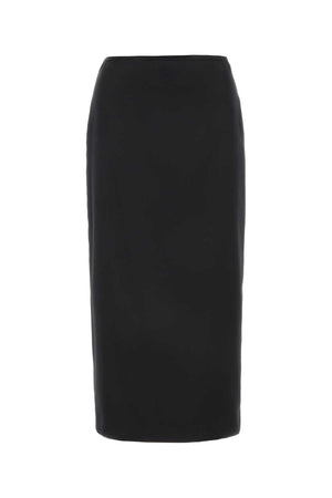 MIU MIU Elegant Black Stretch Silk Mini Skirt