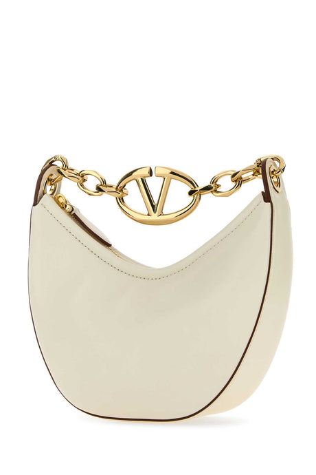 VALENTINO GARAVANI Ivory Leather Mini Hobo Handbag - VLogo Moon