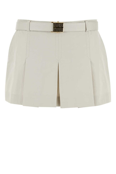 MIU MIU Beige Women's Mini Gabardine Skirt