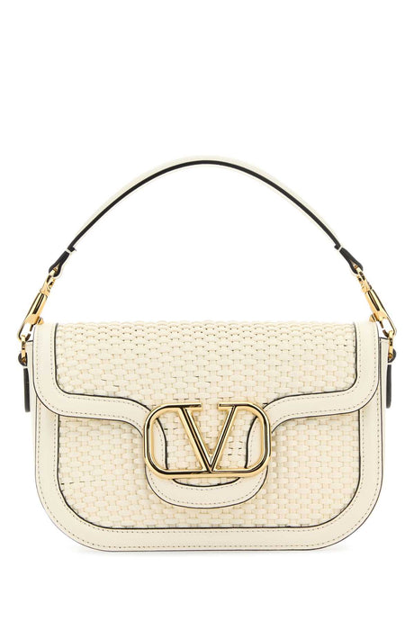 VALENTINO GARAVANI Mini Ivory Leather Alltime Shoulder Handbag