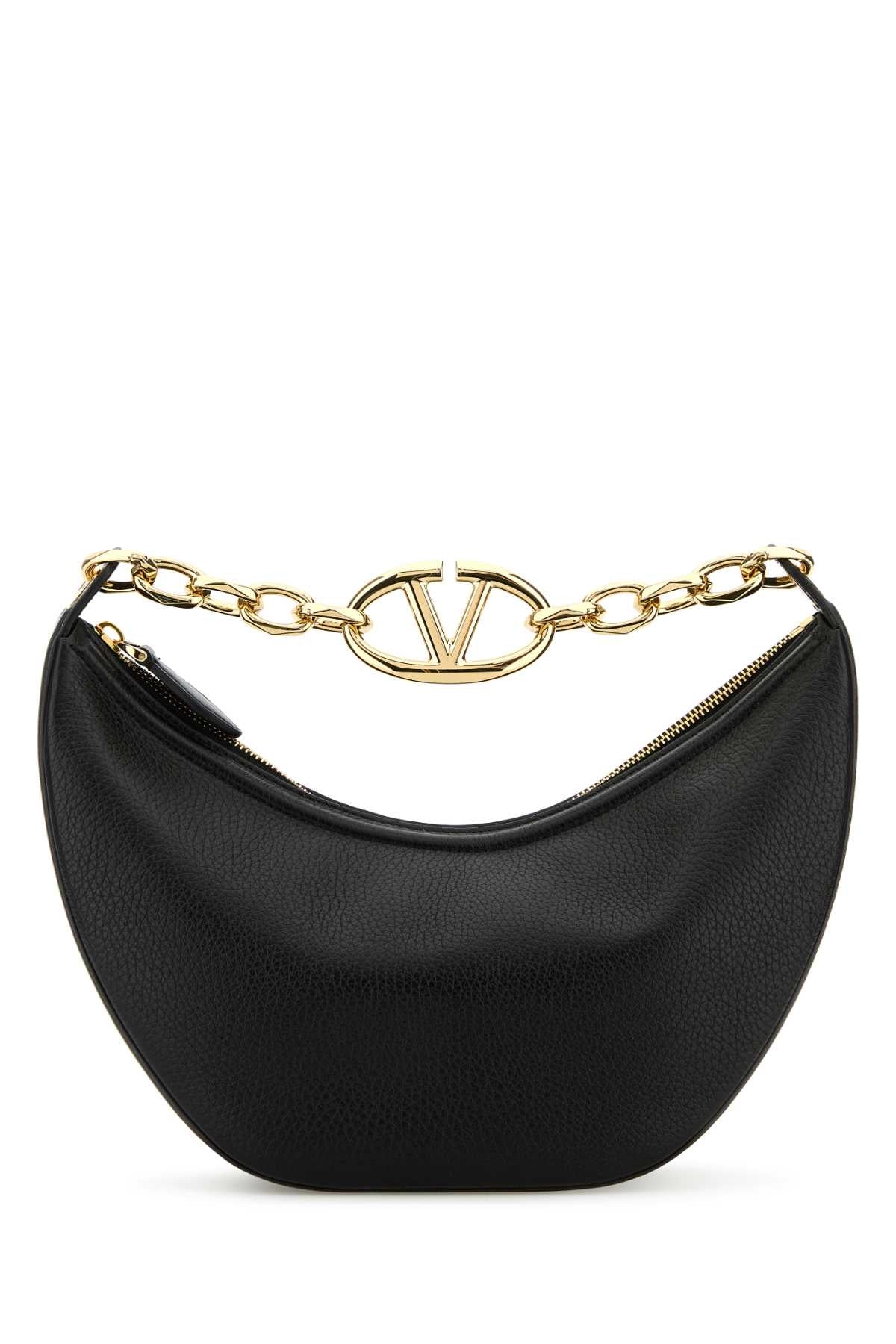 VALENTINO GARAVANI Mini Black Leather Hobo Handbag