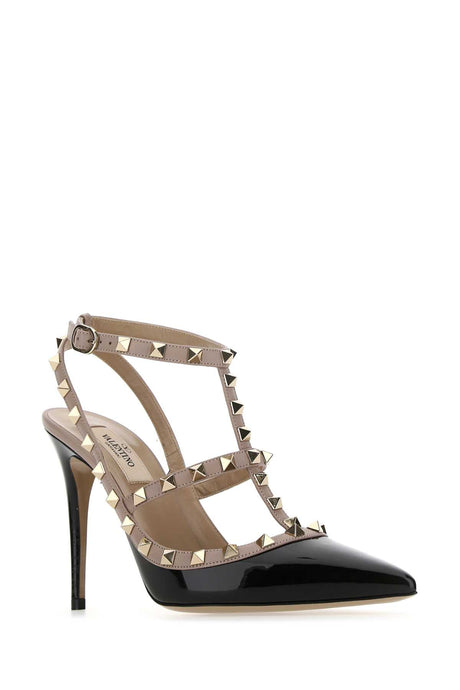 VALENTINO GARAVANI Two-tone Leather Rockstud Pumps with 11 cm Heel