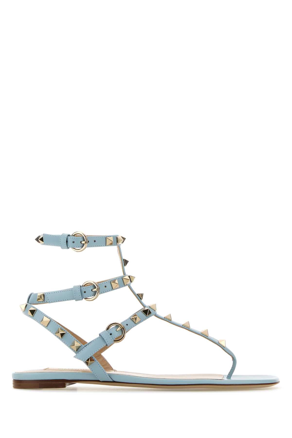 VALENTINO GARAVANI Light Blue Rockstud Thong Sandals for Women