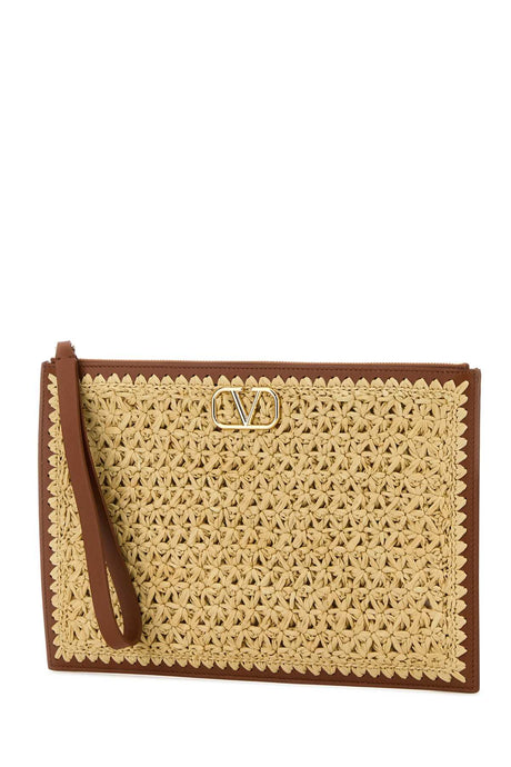 VALENTINO GARAVANI Elegant Raffia Mini Clutch - 28cm x 19cm