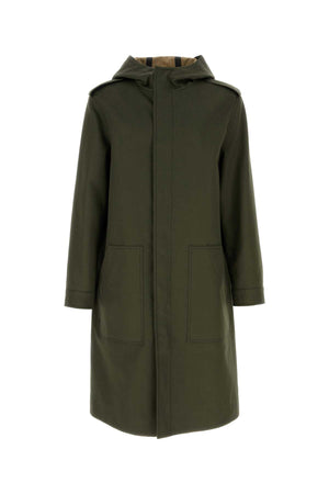 VALENTINO GARAVANI Army Green Cotton Trench Jacket for Men