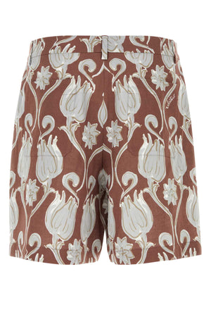 VALENTINO GARAVANI Printed Linen Bermuda Shorts for Men