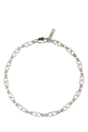 VALENTINO GARAVANI Silver Metal VLogo Bracelet - 20cm Circumference