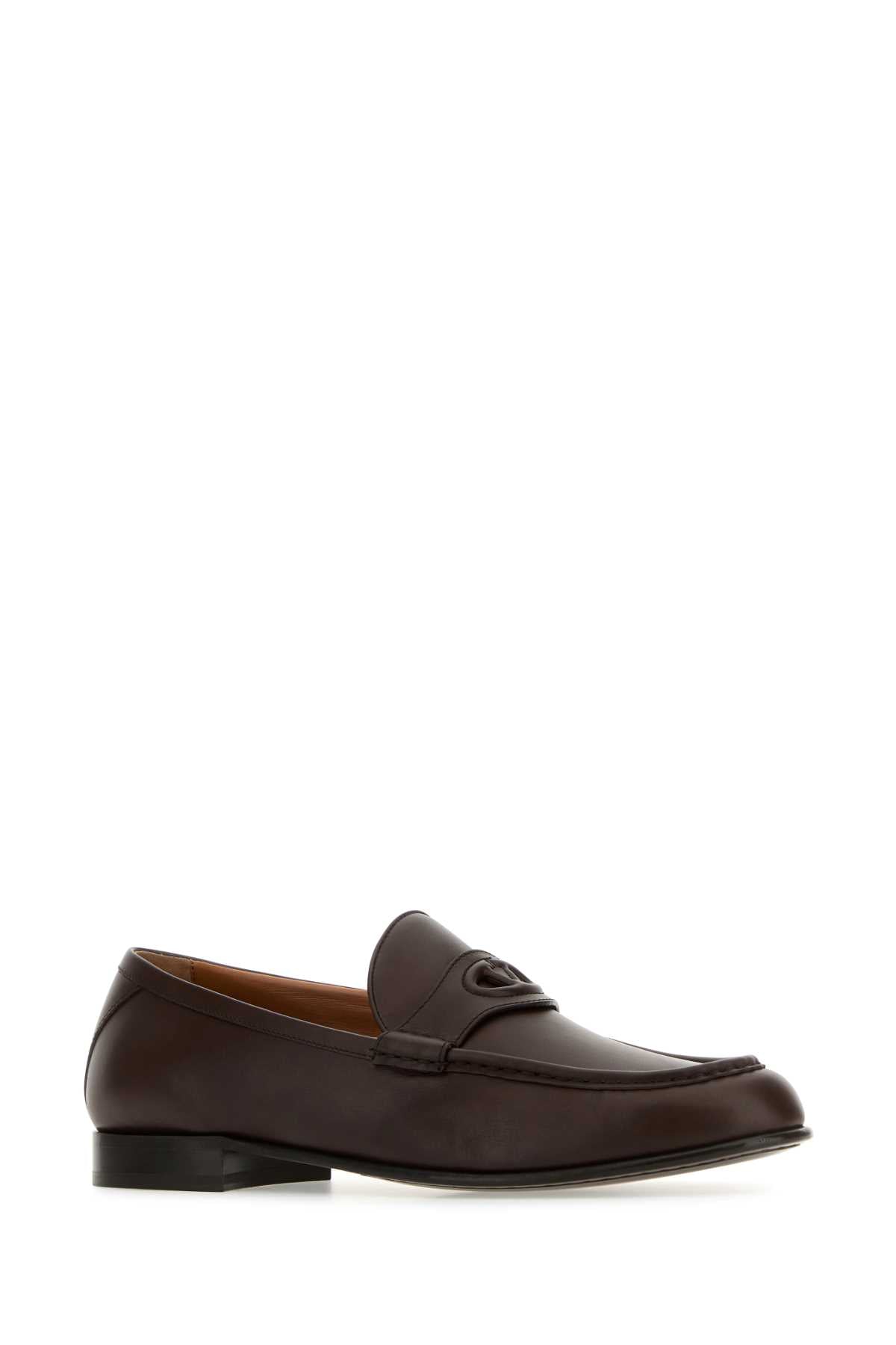 VALENTINO GARAVANI Classic Brown Leather Loafers for Men