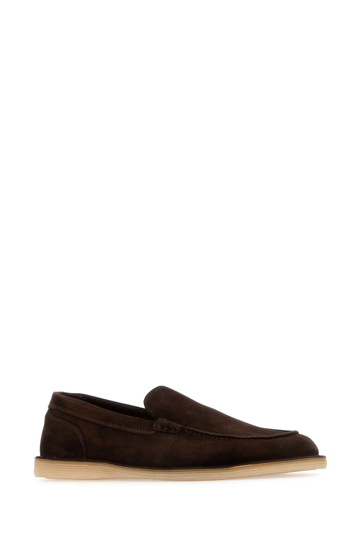 DOLCE & GABBANA Chocolate Suede New Florio Loafers for Men