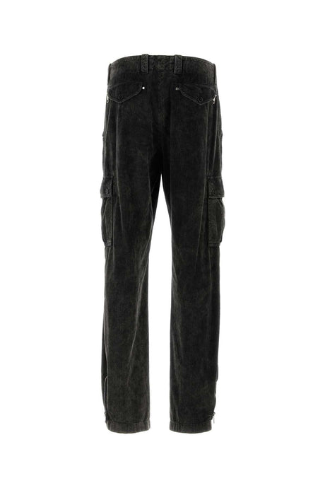 DOLCE & GABBANA Charcoal Stretch Corduroy Cargo Pant for Men