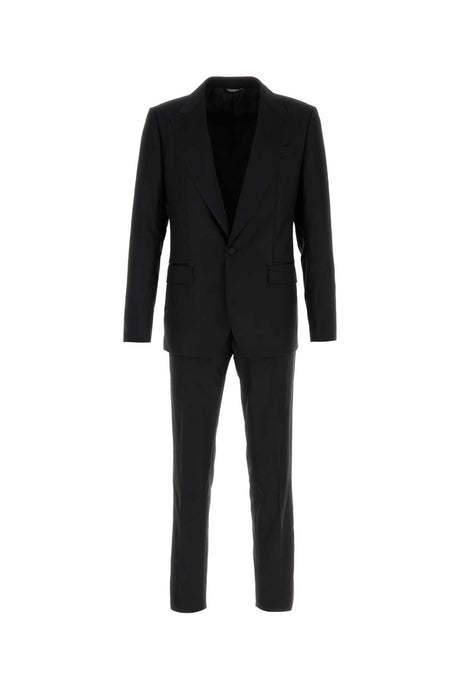 DOLCE & GABBANA Sophisticated Black Wool Blend Suit for Men