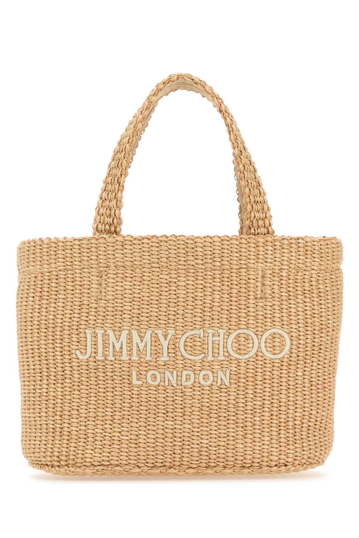 JIMMY CHOO Beige Raffia Mini Beach Handbag