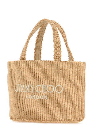 JIMMY CHOO Beige Raffia Mini Beach Handbag