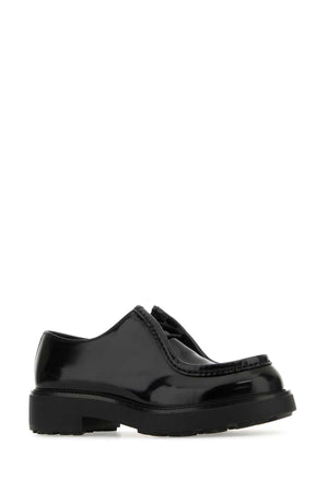 PRADA Luxe Black Leather Lace-Up Shoes