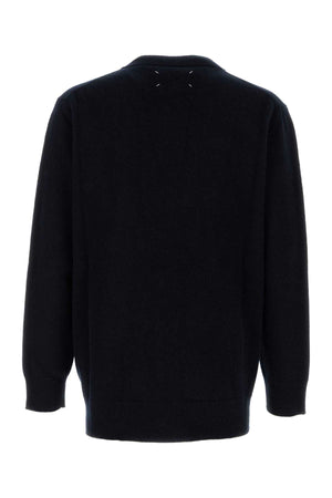 MAISON MARGIELA Elegant Wool Cardigan for Men - Midnight Blue