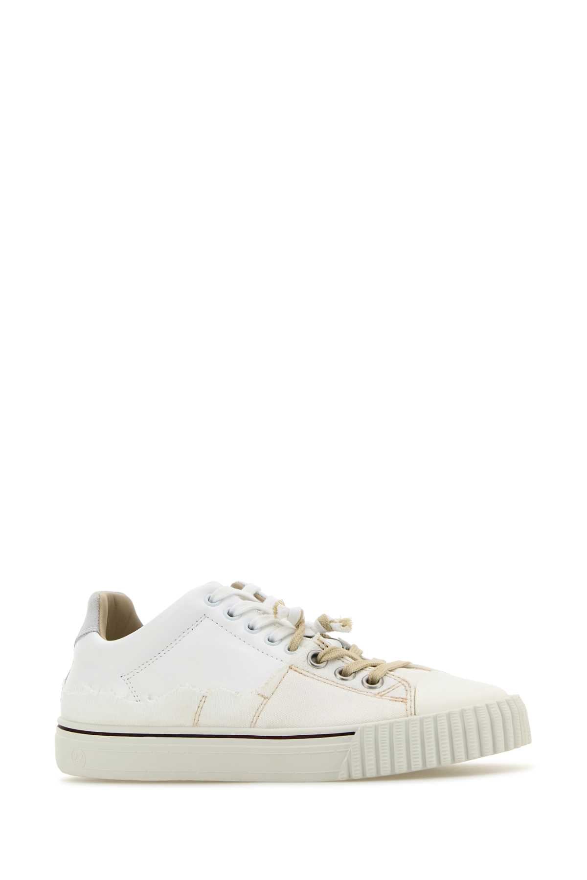 MAISON MARGIELA New Evolution Women's White Leather and Canvas Sneakers