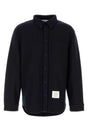 THOM BROWNE Oversize Cotton Blend Shirt for Men - Midnight Blue