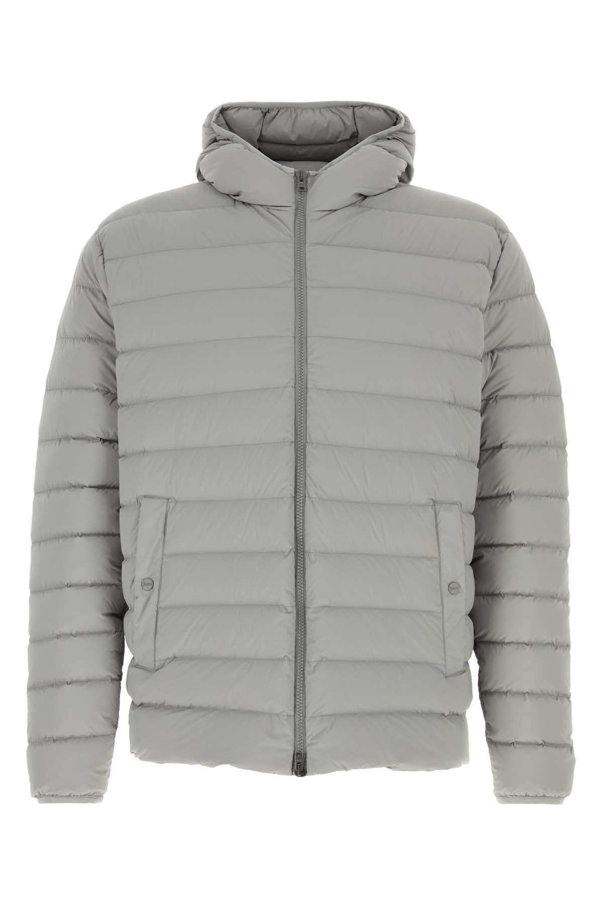 HERNO Light Grey Stretch Nylon Down Jacket for Men