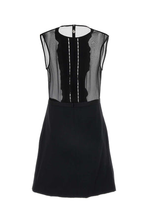 VERSACE Elegant Black Georgette Mini Dress