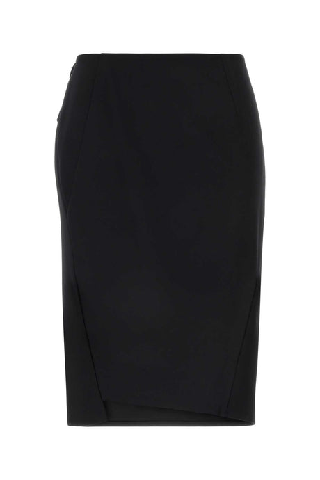 VERSACE Black Stretch Wool Mini Skirt