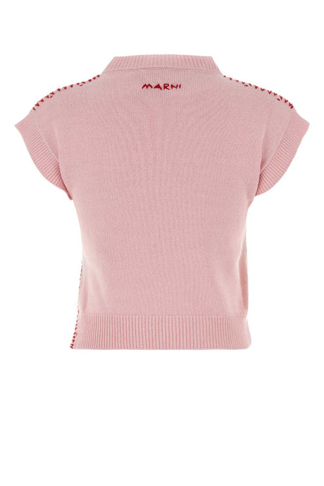 MARNI Chic Pink Wool Blend Vest for Women