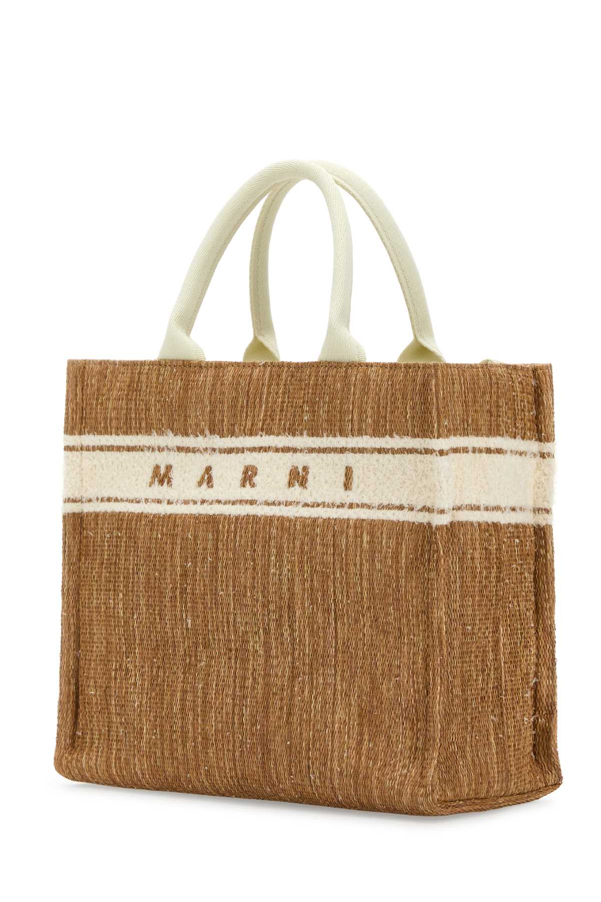 MARNI Two-tone Mini Raffia Small Shopping Handbag