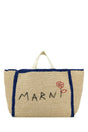 MARNI Ivory Raffia Shopping Handbag - 57cm x 33cm x 17cm