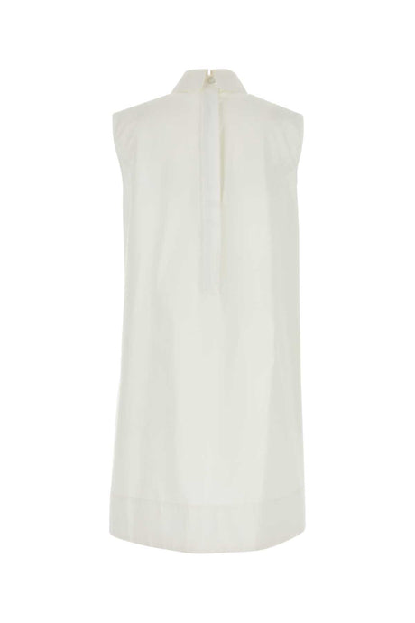 JIL SANDER Chic White Poplin Shirt Dress