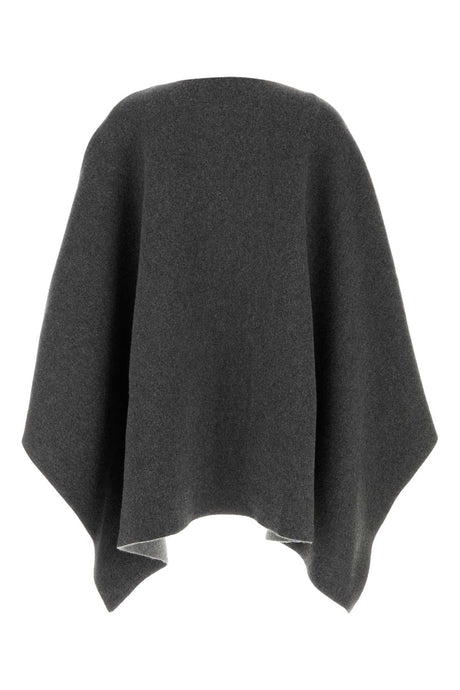 JIL SANDER Elegant Grey Wool Blend Cape