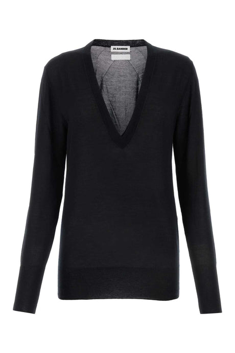 JIL SANDER Elegant Black Cashmere Sweater for Women