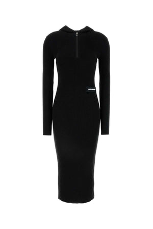 JIL SANDER Chic Black Wool Blend Mini Dress for Women