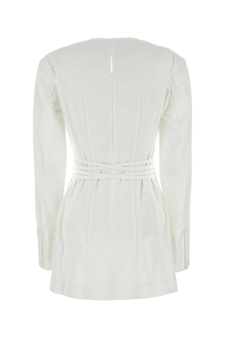 ALEXANDER WANG Chic White Poplin Mini Shirt Dress