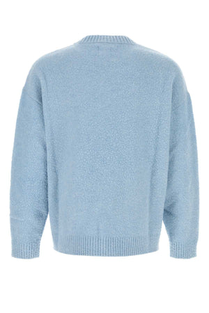 EMPORIO ARMANI Light Blue Wool Blend Sweater for Men