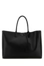 VALENTINO GARAVANI VLogo Black Leather Shopping Handbag - 48x34x14 cm