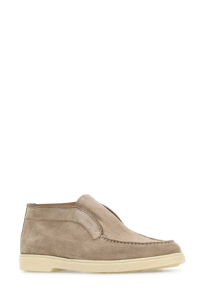 SANTONI Chic Grey Suede Ankle Boots for Women