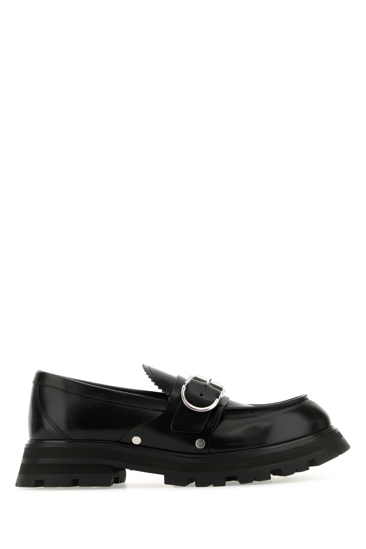 ALEXANDER MCQUEEN Sophisticated Black Leather Wander Loafers for Men