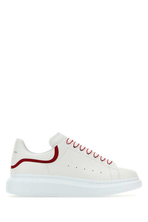 ALEXANDER MCQUEEN Stylish White Leather Sneakers with Elegant Heel Detail