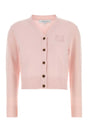 MAISON KITSUNE Cozy Pastel Pink Wool Blend Cardigan