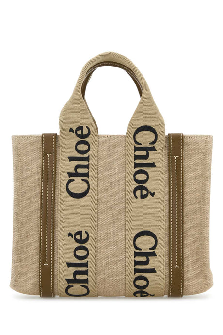 CHLOE Mini Multicolor Linen Shopping Handbag