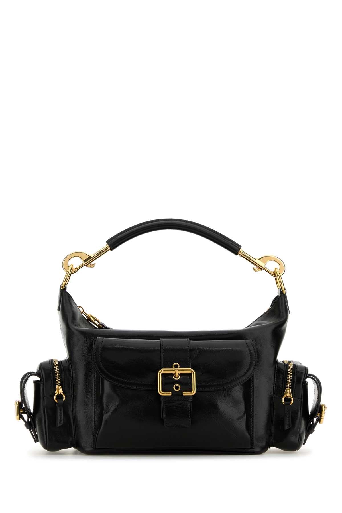 CHLOE Elegant Black Leather Camera Handbag - 34 cm