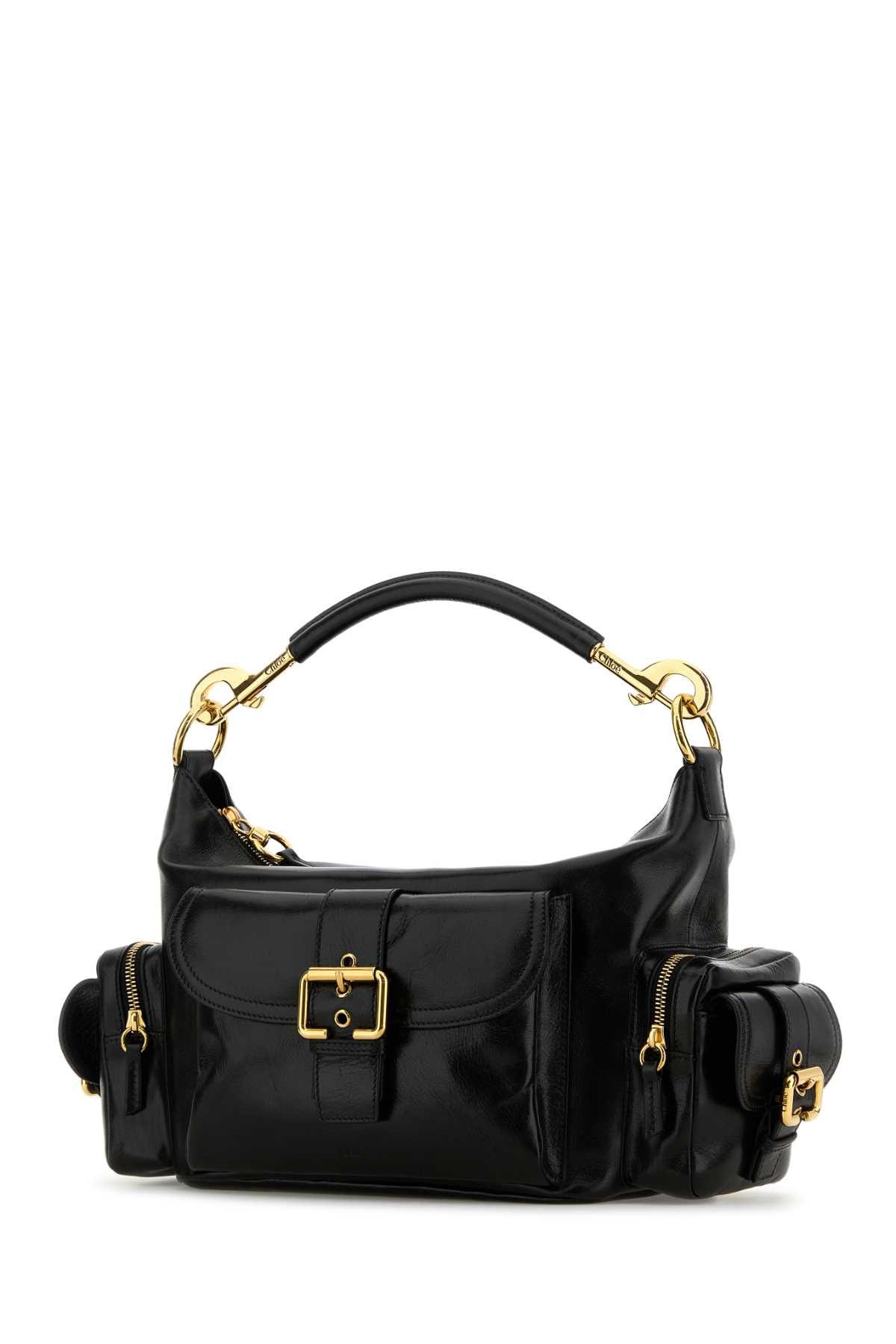 CHLOE Elegant Black Leather Camera Handbag - 34 cm