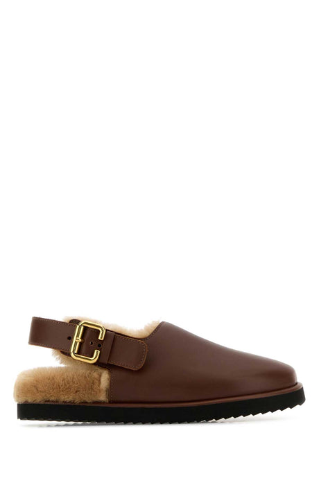 CHLOE Cozy Brown Leather Slippers for Women