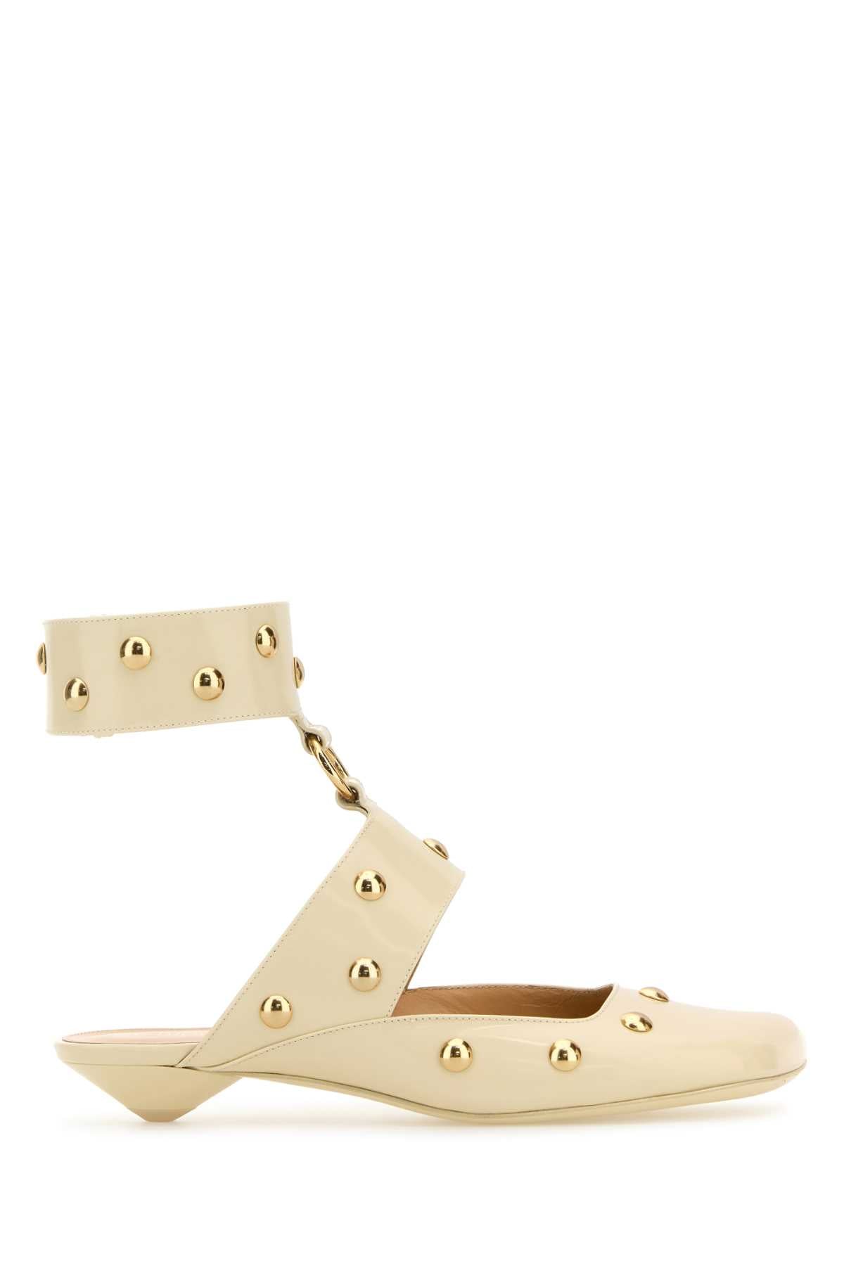 CHLOE Ivory Leather Mini Sabot for Women