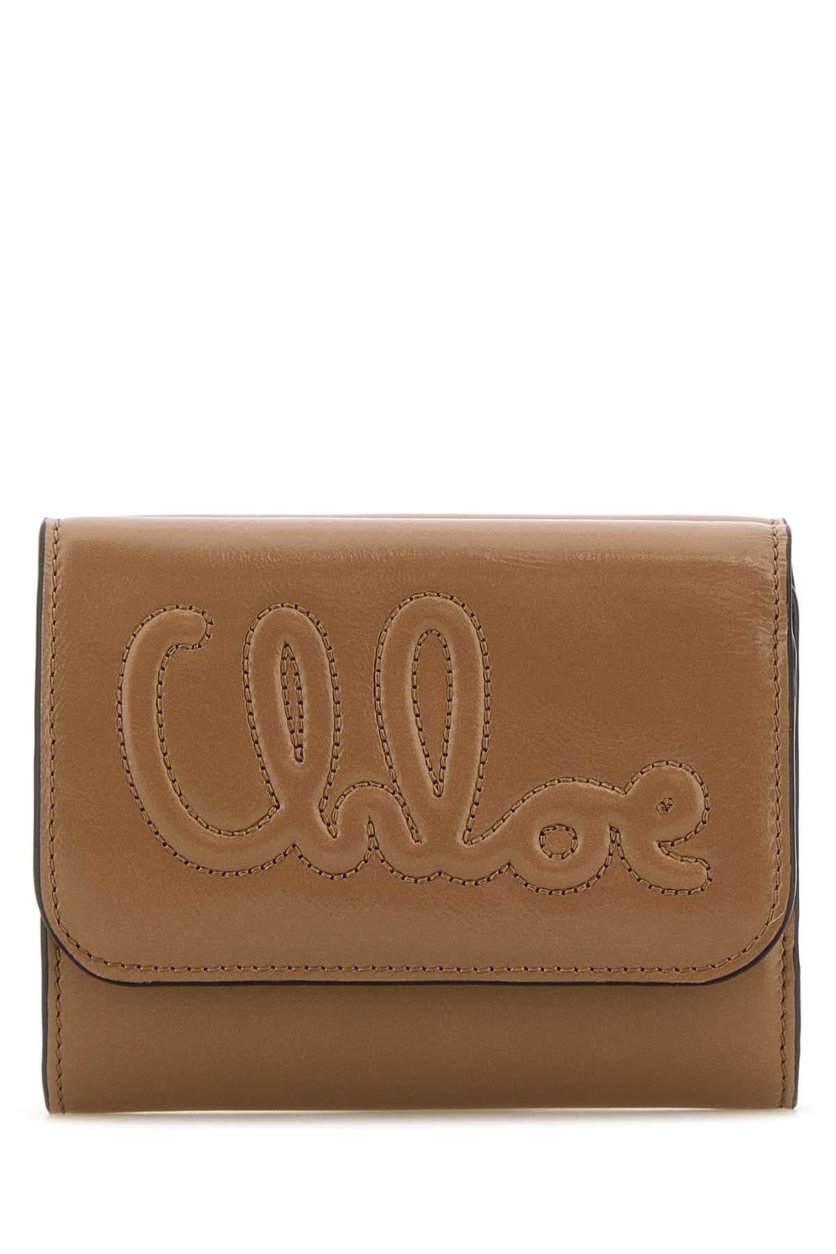 CHLOE Antiqued Pink Leather Mini Wallet - 11 cm x 9 cm x 2 cm