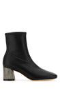 CASADEI Stylish Black Leather Ankle Boots with 6 cm Heel Height