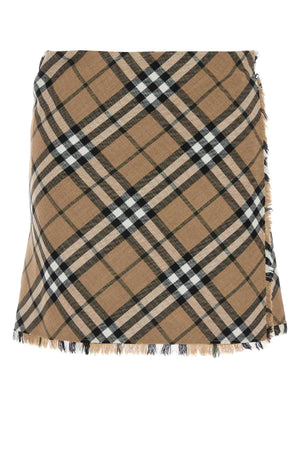 BURBERRY Checked Embroidered Mini Skirt for Women