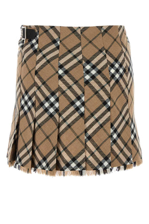 BURBERRY Checked Embroidered Mini Skirt for Women