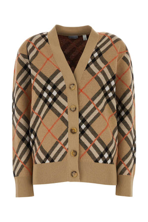 BURBERRY Embroidered Stretch Wool Blend Cardigan