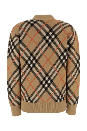 BURBERRY Embroidered Stretch Wool Blend Cardigan