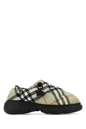 BURBERRY Printed Fabric Check Slip-Ons for Women